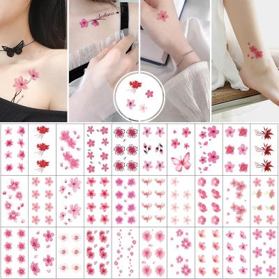 China Temporary Wholesale High Quality Temporary Waterproof Cute Fancy Small Size Collarbone Finger Wrist Flower Tattoo Sticker For Girl for sale