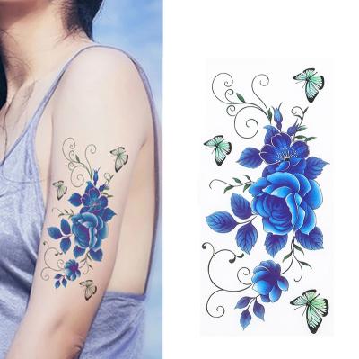 China Temporary 2022 Temporary Waterproof Large Picture Flower Tattoo Stickers Wedding Photo Antique Photo Flower Tattoo Stickers For Women for sale