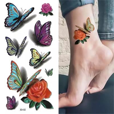 China Temporary Custom High Quality Women Multiple Styles Ankle Shoulder Tattoo Sticker Waterproof Temporary  3d Butterfly Tattoo Sticker for sale