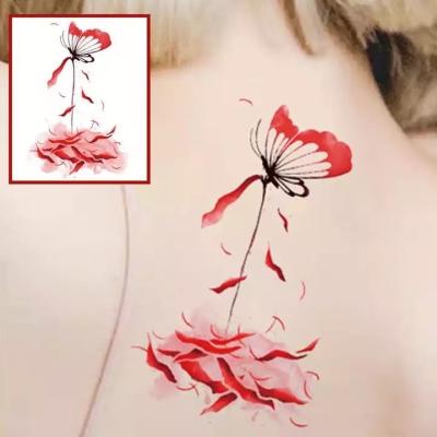 China Temporary 2023 Wholesale Beautiful Butterfly Tattoo Sticker Custom Arm Calf Waterproof  Temporary Bian Flower Tattoo Sticker for sale