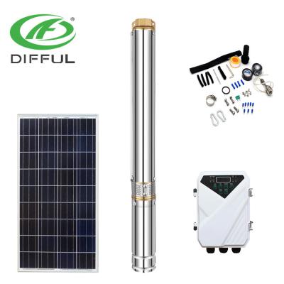 China Solar Irrigation and Agriculture Water Pump 50m 1hp Off Grid Pump Agricultural Solar Irrigation DC High Pressure Solar Pump for sale