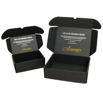 China Handmade Corrugated Cardboard Perfume Packaging Box Black Mailing Box For Personal Care Cosmetic for sale