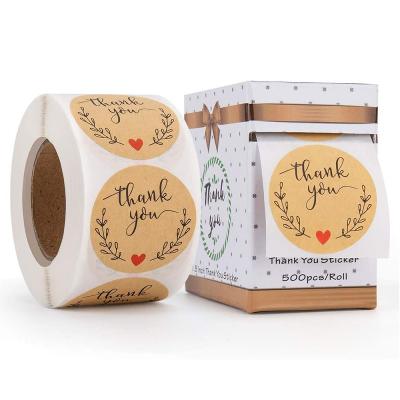 China Waterproof 1.5 Inch Thank You Stickers Decorative Sealing Stickers Christmas Gifts, Wedding, Party, 500 Thank You Stickers One Roll for sale