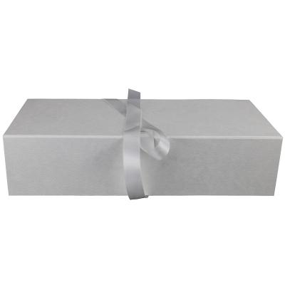 China Low MOQ Wholesale Pure Recycled Paper Pulp Paper Gift Box With Lid With Magnetic And Ribbon for sale