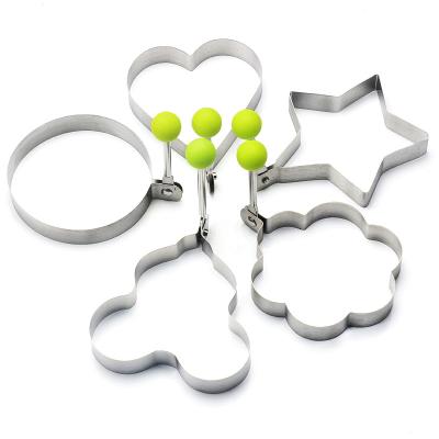 China 5pcs Viable Egg Ring Non Stick Fried Egg Molds Stainless Steel Rings Shaped Fried Mold Cooking Tools for sale