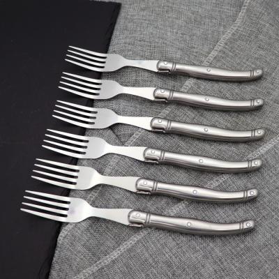 China Multifunctional Steak Fork Stainless Steel Fruit Fork Stainless Steel Laguiole 6pcs Steak Fork Set for sale