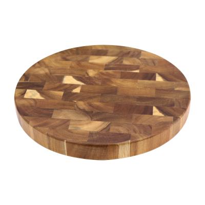 China Sustainable Round Wood Cutting Board Acacia Wood Cutting Plates End-Grain Serving Boards Wooden Board For Kitchen for sale