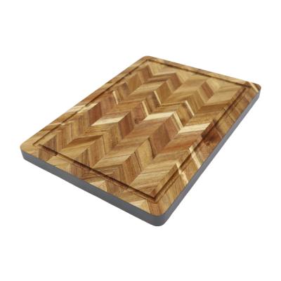 China 2021 Viable New Acacia Wood Cutting Board with Juice Groove Rectangle End Grain Cutting Portion Boards Wooden Butcher Block for sale