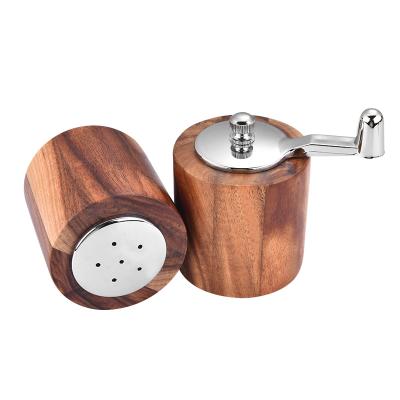 China 2pcs Acacia Salt&Pepper Grinder Set Sustainable KITCHEN Pepper Mill Wooden Body With Adjustable Grinder for sale