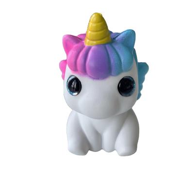 China Lovely Feel New Arrival Hand Good Unicorn PU Foam Strain Toy with Creamy Smell Attractive Modeling for Kids/Adults Strain Toy for sale