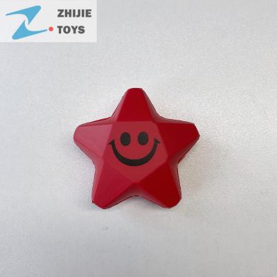 China Custom Foam 75mm Star Shape Soft Stress Ball Toy Adverting Pu logo Anxiety Relief Toy for sale