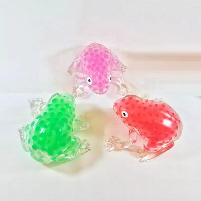 China Soft Toy Interesting TPR Material Beads Filled Frog Squeeze Toy Creative Animal Beads Squishy Toy for sale