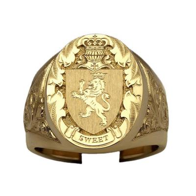 China Big Gold Punk Fashion Lion Shape Ring Lion Head Gold Ring For Men for sale