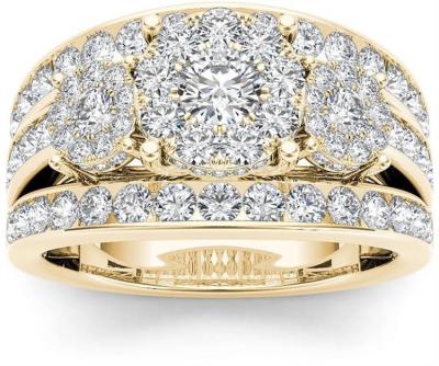 China Fashion Square Zircon Jewelry Rings Elegant Engagement Gold Color Wedding Rings For Women for sale