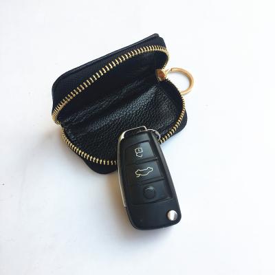 China Wholesale Genuine Leather Small Car Key Holder , Custom Smart Zipper Car Key Holder for sale