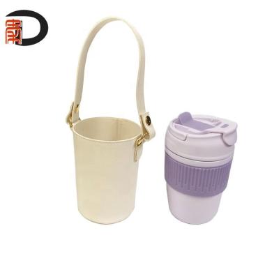 China 2022 PU Leather Waterproof Caka Coffee Mug Sleeve With Handle, Beverage Beer Cooler Sleeve Holder For Beverage Beverage Cups for sale