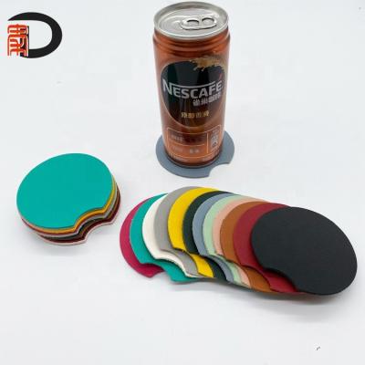 China 2021 Durable Colored PU Blank Sublimation Round Leather Cup Coaster 7cm Diameter For Car for sale