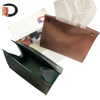 China New Arrival Soft Foldable PU Leather Facial Tissue Box Eco - Friendly With Custom Logo for sale