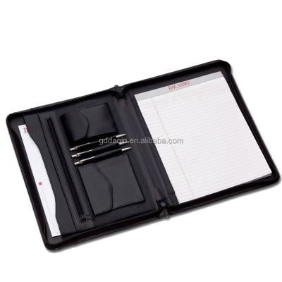 China Keep A4 business card folder / pen / PU folder bag, leather folder and folder, zippered folder for sale