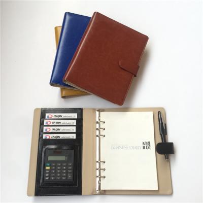 China Fashoion High Quality Trustworthy PU Leather Diary Organizer, Custom Diary Aegenda Notebook with Calculator and Pen Loop, for sale