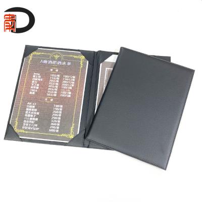 China Hotel&Restaurant Customized Size Restaurant Leather Menu Card Holder / Personalized Menu Covers Leather / Restaurant Supplies for sale