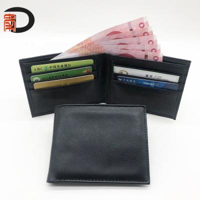 China Waterproof High Quality PU Leather Short Wallet With Emboss Logo Men's Wallet Gift Box Packaging Wallte for sale