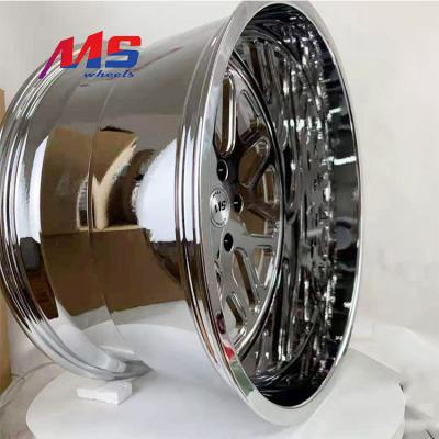 China New Design 2 Pcs ALLOY H Type Chrome Forged Wheels 18 To 24 Inch 5*114.3 Car Wheels Rims for sale