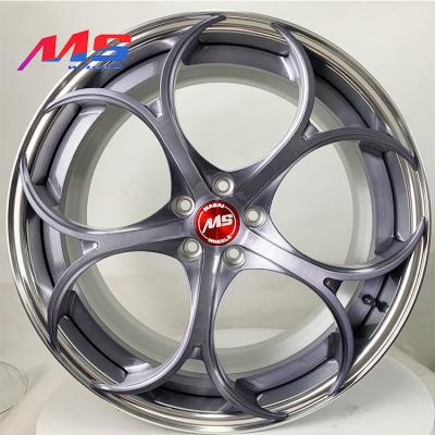 China ALLOY Drawing 2021 New Models Gray T6061 Ash Machine Face Gunmetal Forged Wheels Rim For CAR à venda