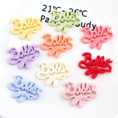 China Global hot sale two size flatback matte hollow ballet letter toe shoes resin craft diy scrapbooking cabochon for sale