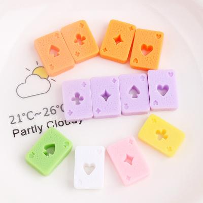 China World cheap price colorful simulation game card colored poker design flatback resin charms accessories diy for sale