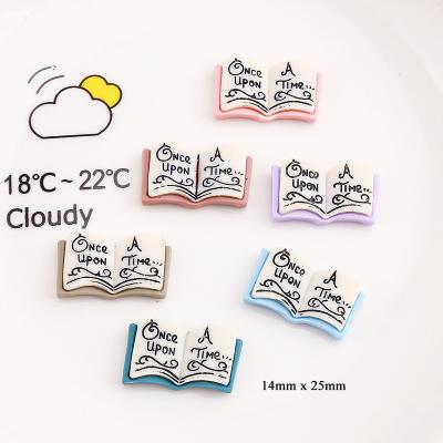 China World hot sale book design flatback resin cabochon stationery accessories small size artificial decoration for sale