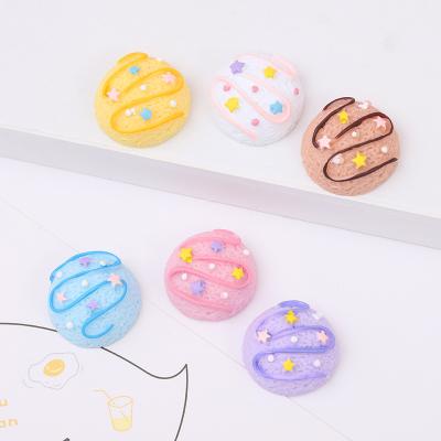 China New global style hot sale flat back colorful half round diy planet pattern ice cream resin cabochon scrapbook decoration for sale