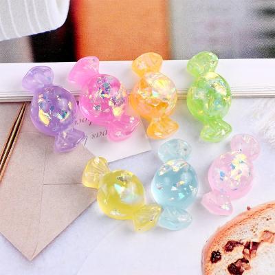 China Global yiwu insheen craft hot sale jelly colored sequin candy flatback resin cabochons for key chain accessories for sale