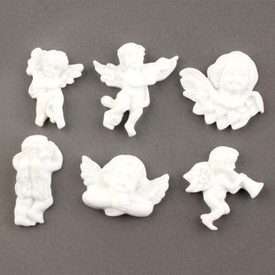 China New design global accessories diy white color angel numerals resin flat back cabochon for phone case for sale