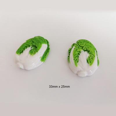 China Beautiful worldwide custom simulated celery cabbage shape flat back resin cabochon craft for decoration for sale