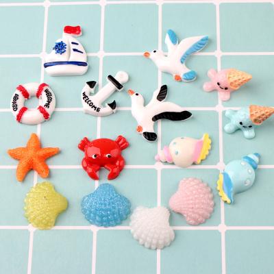 China Global yiwu insheen craft making ocean life theme kids mud accessories flatback resin cabochons diy for sale