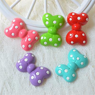 China Yiwu Global Insheen Cute Girl Children Hairpin Hair Ornament DIY Accessories Dot Pattern Bow Knot Resin Cabochons for sale