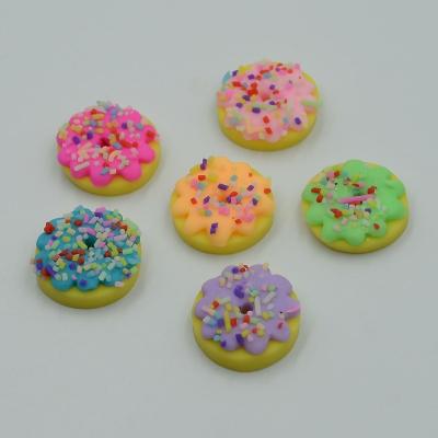 China Europe flat back decorative simulation cute colorful miniature polymer clay donut cabochon craft for sale