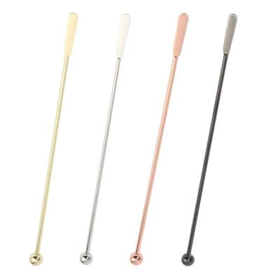 China Sustainable Stainless Steel Coffee Beverage Stirrers Stir Cocktail Drinks Cocktail Stick for sale