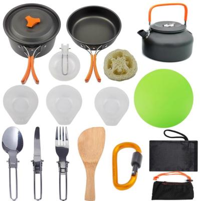 China Height Adjustable Amazon Tiktok Camping Cookware Stove Carabiner Folding Spork Set Outdoor BBQ Non-Stick Cooking for sale