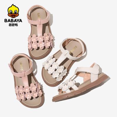 China Flat 36322 HUANQIU BABAYA Mosaic Finial Pattern Fashion Girl Children Sandals For Newspaper for sale