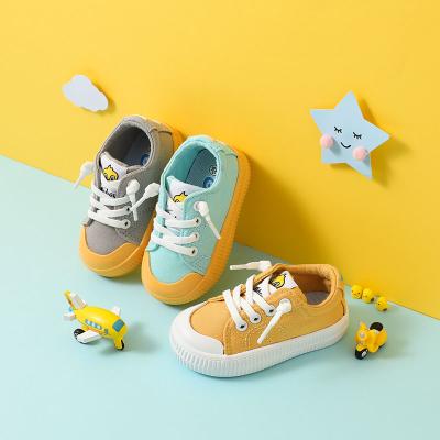 China 20283-1 Cute Duckling Pattern Bow Bow Toddler Lightweight Breathable Canvas Shoes for sale