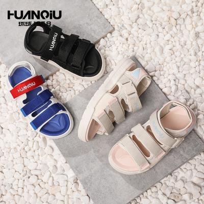 China HA155 HUANQIU Breathable Simple Fashion Mesh Upper Design Women Flat Outdoor Platform Sandals for sale