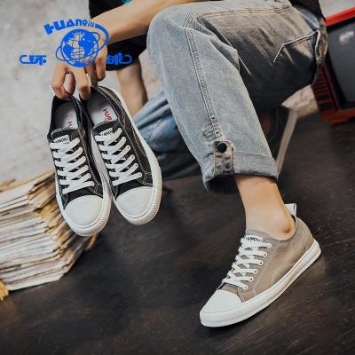 China H20830 HUANQIU Chinese Manufacturer Sport Flat Casual Anti-slippery Canvas Shoes For Men for sale