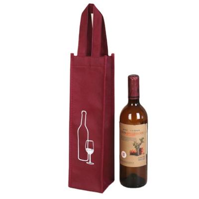 China Handled Accept Custom Logo Red Wine Laminated Non Woven Wine Bags With 6 Bottle Non Woven Wine Bottle Tote Bag for sale