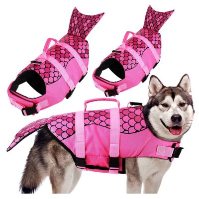 China Stocked Dog Life Vest With Shark Fin Coast Guard Bulk Vest Medium Pet Swimming Safety Dog Adjustable Reflective Swimwear for sale