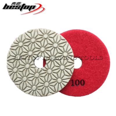 China D100mm Stone Polishing Diamond Wet Polishing Pads for Quartz and Granite for sale