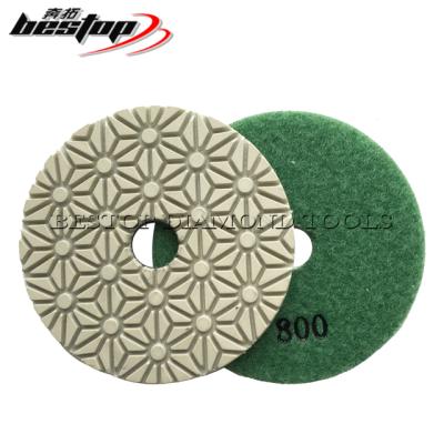 China Stone Polishing 4 Inch Diamond Wet Polishing Pad for Quartz Stone for sale