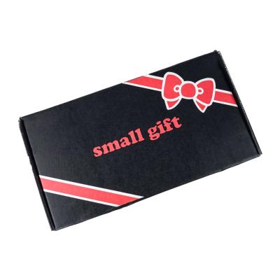 China Recyclable Black Red Custom Printed Unique Corrugated Gift Boxes Logo Cardboard Shipping Mailer Box for sale