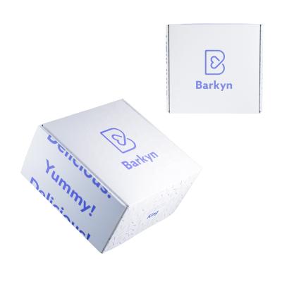 China Recyclable Custom Collapsible Full Color Print Corrugated Paper Packaging Small White Mailing Box for sale